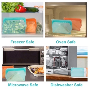 Leakproof Sealable Reusable Eco Friendly Food Storage Silicone Food <b>Bags</b> - Product Image 5