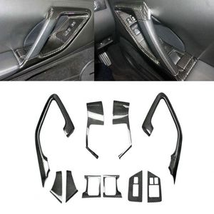 Nouvel ensemble de garnitures de poignées de porte intérieures en fibre de carbone brillante, 10 pièces, ajustement direct, avec garantie de 180 jours pour Nissan GT-R R35 2008-2016 - Product Image 3