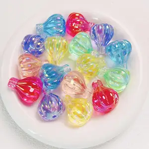 Fashion DIY UV plated clear hot air balloons acrylic beads for jewelry making phone chains bags charms accessories wholesale