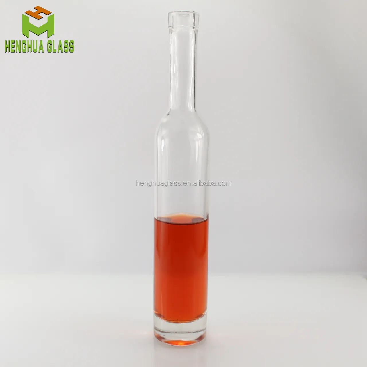 Botella de vino de cristal de pedernal transparente, envase de cristal líquido con corcho para alcohol, aceite de oliva, 375ml