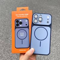 Coque de téléphone magnétique mate effet seconde peau pour iPhone 18 Pro Max 17 Pro Max 17 Air 16 15 14 avec protection d'objectif en TPU+PC