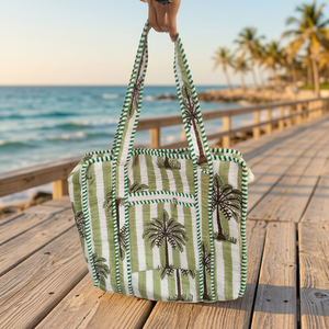 Nouveauté printemps-été, sacs de grande capacité, sacs en coton légers, sacs à main élégants pour femmes, sacs de voyage de couleur unie, sacs fourre-tout à fermeture éclair - Product Image 4