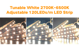 Mini Short Cut Smd 2835 120leds/m Tunable White 2700K~6500K <b>24V</b> CCT Flexible <b>Led</b> Strip - Product Image 6
