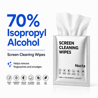 Lingettes Nettoyantes pour Écrans Source Factory, 70% d'Alcool Isopropylique, Emballées Individuellement, Éliminent Efficacement les Traces de Doigts