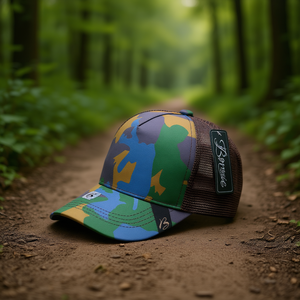 Casquette de camionneur camouflage respirante en maille à 6 panneaux pour adulte, protection solaire tactique extérieure printemps-été - Product Image 2