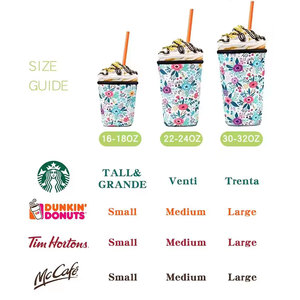 Custom Neoprene Iced Coffee Cup Sleeve Insulation <strong>Cooler</strong> <strong>Bag</strong> with Logo for <strong>Bottle</strong> or Wine Reusable Cup Sleeve - Product Image 4