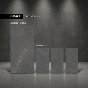 Aramani Negro 800x1600mm Antique Porcelain Floor And Wall <b>Tiles</b> Black Marble Design 80x160cm - Product Image 1