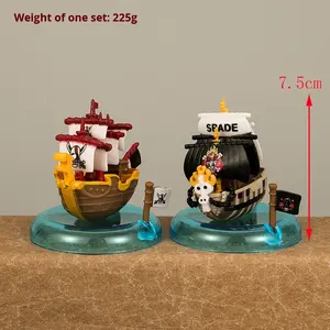 8 piezas <span class=keywords><strong>figuras</strong></span> Anime dibujos animados sombrero de paja Merry Sunshine pelo rojo emperatriz submarino barco adornos - Product Image 2