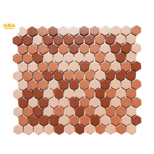 Suelto colores mezclados amarillo rojo naranja <span class=keywords><strong>hexagonal</strong></span> cerámica mosaico de baldosas - Product Image 5