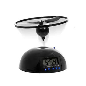 Novelty Digital LED Alarm Clock Gadget Run Away Flying/Rolling Helicopter Chopper Propeller Clock Creative gift