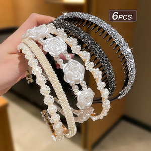 Diadema de Perlas y Flores de Diseño Exclusivo y Elegante, Estilo Lujoso y Ligero, Diadema para Mujer, Joyería de Moda al por Mayor - Product Image 4