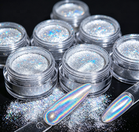 Poudre de pigment holographique en aluminium argenté prismatique résistant à la chaleur industrielle pour la fabrication de gels à ongles et la peinture automobile