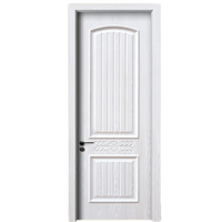 Porte intérieure en MDF apprêtée blanche, panneaux de porte et habillages de porte finis pour chambre et salon domestiques