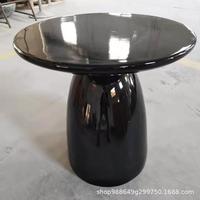 Table basse ronde moderne en fibre de verre de style nordique avec structure métallique pour hôtel, appartement, maison, salon