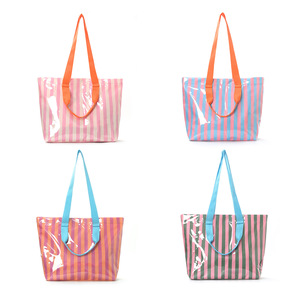 Bolsa <span class=keywords><strong>de</strong></span> Playa <span class=keywords><strong>de</strong></span> PVC a Rayas, Impermeable, para Mujer, Bolsa <span class=keywords><strong>de</strong></span> Hombro Grande y Colorida para Piscina, Verano, Viajes, Fácil <span class=keywords><strong>de</strong></span> Limpiar - Product Image 3