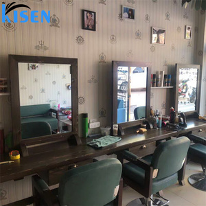 KISEN Stainless Steel Salon Display Cabinet With Dressing <b>Table</b> With <b>Mirror</b> And Arawers <b>Mirror</b> For Barber Shop Use - Product Image 3