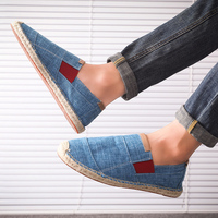 Chaussures d'Été de Pêcheur pour Homme, Mocassins Paresseux avec Corde de Chanvre, Espadrilles Décontractées Style Vieux Pékin
