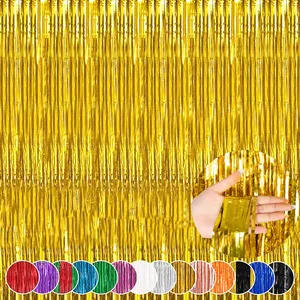 Cortinas de Flecos Metálicos Multicolores Personalizables de 1*2M para Fiestas, Telón de Fondo para Cumpleaños, Nochevieja, Bodas y Decoración - Product Image 1