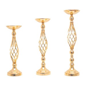 Adornos <span class=keywords><strong>para</strong></span> Mesa de Boda Estilo Chino, Portavelas de Hierro Dorado, Decoración de <span class=keywords><strong>Camino</strong></span> de Mesa con Diseño de Flores - Product Image 5