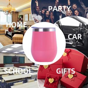 Wholesale Sublimation Blanks 12oz Stainless Steel Wine Tumbler with Lid Straight Wine Tumbler Wholesale for Sublimation - Product Image 3