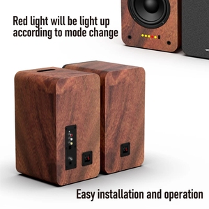 ลำโพงบลูทูธแบบแอคทีฟ HiFi สำหรับโฮมเธียเตอร์ รุ่น Professional Surround 2.0 พร้อมแอมพลิฟายเออร์ในตัว วัสดุไม้ - Product Image 5