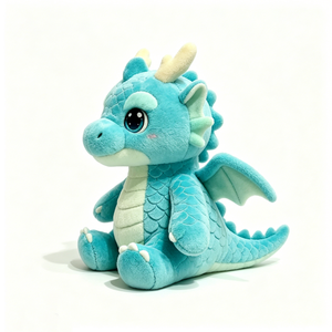 Peluche de dragon personnalisée, adorable peluche de dragon bébé, peluche de dragon bleu fantastique, peluche de dragon ailé et écaillet. - Product Image 1
