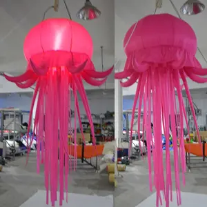 派对装饰点燃充气水母，粉红色水母气球与变色 led灯 C2008-2