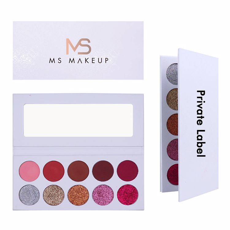 Г-жа макияж Гладкая 10 видов цветов белый высокий пигмент частная этикетка с изображениями искрящихся влажным блеском заказ легко жидкость для снятия тени для век Палитра теней для век