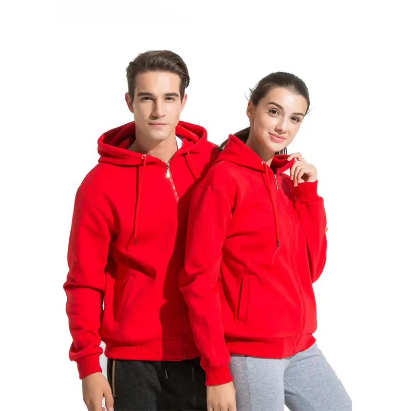 New Original long sleeved side pockets pure color oversized zip hoodie for lovers ( Asian size upgraded 3 sizes)