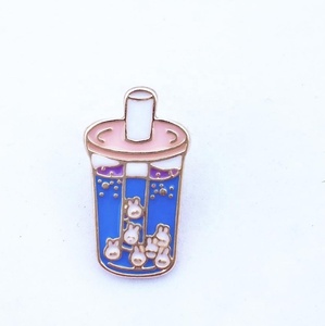Personalizzato cute cat smalto duro pins, bolla tè al latte distintivo, animale del fumetto boba risvolto pin dell'emblema del distintivo <span class=keywords><strong>giacca</strong></span> promozione accessorio - Product Image 6