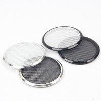 Rejilla para altavoz de 2 pulgadas y 2.5 pulgadas 26 #   Cubierta protectora negra galvanizada sin perforaciones para modificación de audio de automóvil
