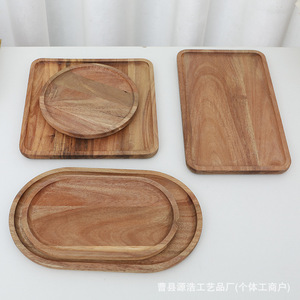 Plateau ovale en bois 20x12x1,5 cm pour servir thé, café, desserts, usage domestique et restaurant - Product Image 2