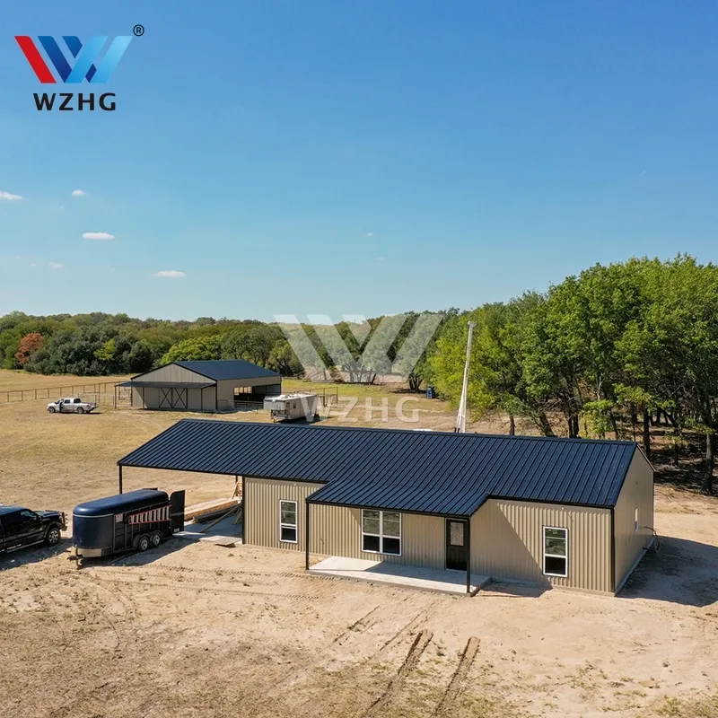 Construcción de cobertizo Weizheng para MARCO DE METAL, casa de granja de cabras, imprimación rica en zinc epoxi para estructuras de acero Barndominium