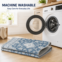 Klassischer Orientalischer Boho-Medaillon Waschbarer Plüsch-Dicker Rutschfester Weicher Teppich für Wohnzimmer Schlafzimmer Esszimmer