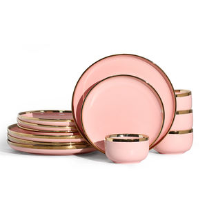 <span class=keywords><strong>Service</strong></span> de vaisselle en porcelaine, 12 pièces, pour 4, <span class=keywords><strong>blanc</strong></span> mat noir et <span class=keywords><strong>doré</strong></span>, bols d'assiettes à bord de vaisselle en céramique, vente en gros - Product Image 6