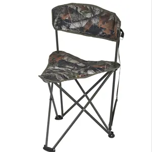 Tripod Hunting Chairs for Blinds, Portable Folding Hunting Stool with Back, Camo Fishing Chair for Camping Hiking
