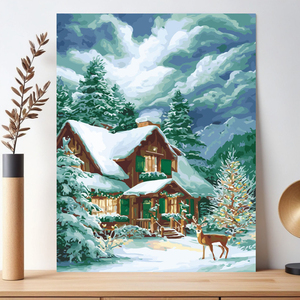 CHENISTORY Peinture par numéros DIY, Maison <span class=keywords><strong>Bonhomme</strong></span> <span class=keywords><strong>de</strong></span> <span class=keywords><strong>Neige</strong></span>, Cadeau <span class=keywords><strong>de</strong></span> Noël, Peinture Acrylique, <span class=keywords><strong>Dessin</strong></span> et Coloriage par Numéros, Fait Main - Product Image 2