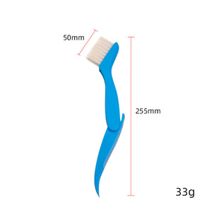 Peigne à disque en plastique vert avec brosse pliante bleue pour le nettoyage en profondeur des climatiseurs, outils de nettoyage - Product Image 3