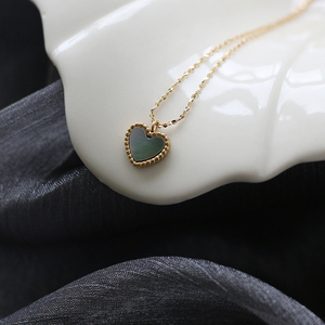 Vintage <b>Boho</b> Style 18K Gold Plated Stainless Steel Heart Shell Pendant <b>Necklace</b> 18inches Fashionable Claw Setting Jewelry - Product Image 1