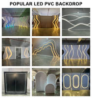 LEDA Arche carrée en acrylique professionnelle, moderne, personnalisable, noire, nouvelle arrivée, pour panneau de bienvenue de mariage et mur de fond photo LED