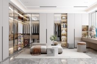 Armoire JINGSHUN de luxe léger, style villa, moderne française, en bois massif, porte coulissante, écologique, menuiserie sur mesure, 5+ tiroirs, garantie 5 ans