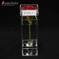 Sunyu Boîte à fleurs en acrylique transparent personnalisée en usine Boîte cadeau en gros pour la Saint-Valentin pour présentoirs