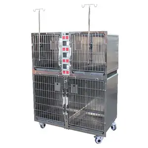 Medical Veterinary Oxygen Cage Stainless Steel Vet Care Oxygen Combined Dry Cage for Dogs