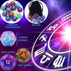 Fournisseur d'usine : Ensemble de dés d'astrologie personnalisés avec symboles du zodiaque pour la lecture de tarot professionnelle, la divination et le bien-être spirituel - Product Image 3