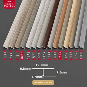 Tira de umbral en forma de T de diseño moderno, tira de borde de grano de madera de aleación de aluminio para piso y azulejo, costura plana incrustada para sala de estar - Product Image 2