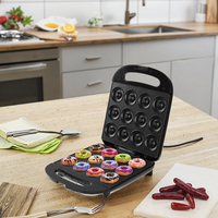 Mini machine à beignets électrique 16 trous 220-240V, neuve, pour la maison et la cuisson en extérieur