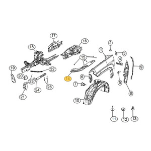 JEEP แผ่นพลาสติกปิดขอบใบเข็มทิศสำหรับเปลี่ยนแผ่นบังโคลนรถ68495433AA 68495432AA - Product Image 4