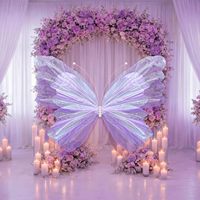 Décorations de papillons géants en papier artisanal violet de qualité supérieure, fleurs artificielles pour toile de fond de fête d'anniversaire ou de mariage