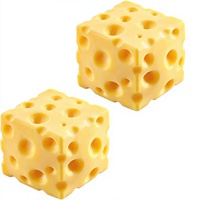 Lot de 2 jouets sensoriels en forme de fromage, cubes anti-stress souples à presser, jouets de bureau pour enfants et adultes, cadeau de fête