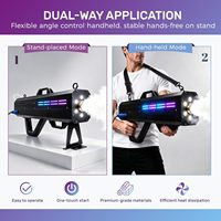 Pistol Asap Genggam 1500W dengan LED 7 Warna, Jarak Semprot 8-10M, Rating IP33, Dilengkapi Tali & Penyangga untuk Acara Panggung, Pesta DJ, dan Halloween